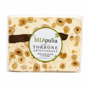 Torrone artigianale alle nocciole-tenero al cioccolato fronte